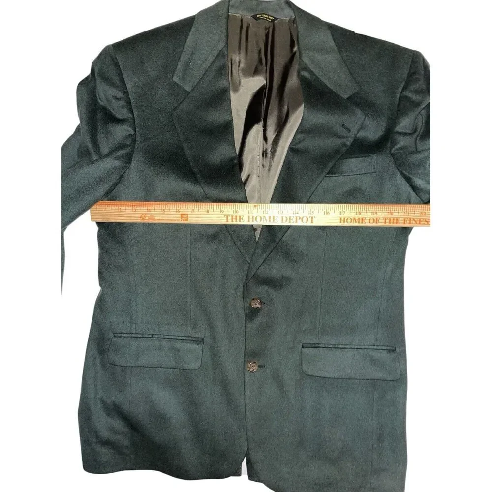 Vintage Bill Blass Cashmere Blazer Sport Jacket Mens 42 Charcoal Gray Two Button